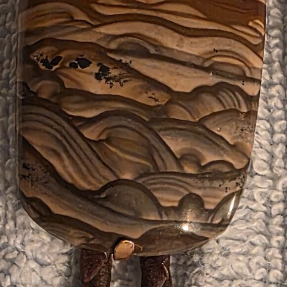 Vintage Metal Bolo Tie, Nice Brown Stone Design, Bennett, Nice Design - Picture 3 of 6